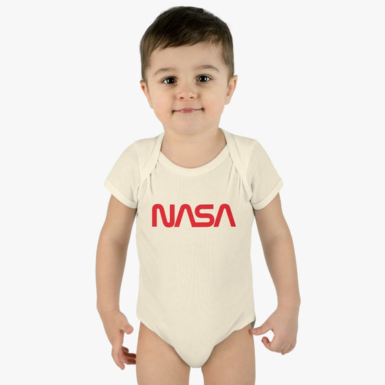 NASA Worm Rib-Knit Onesie